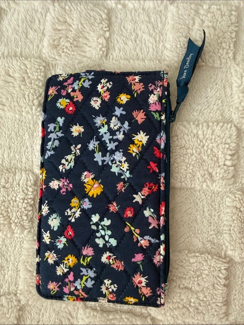Vera Bradley Navy Floral Card Holder with ID Window